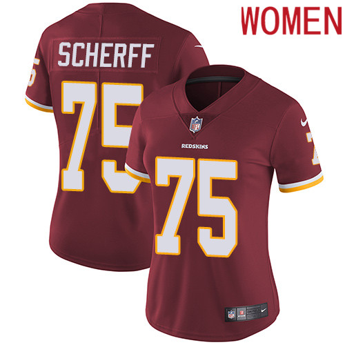 2019 Women Washington Redskins #75 Scherff red Nike Vapor Untouchable Limited NFL Jersey->women nfl jersey->Women Jersey